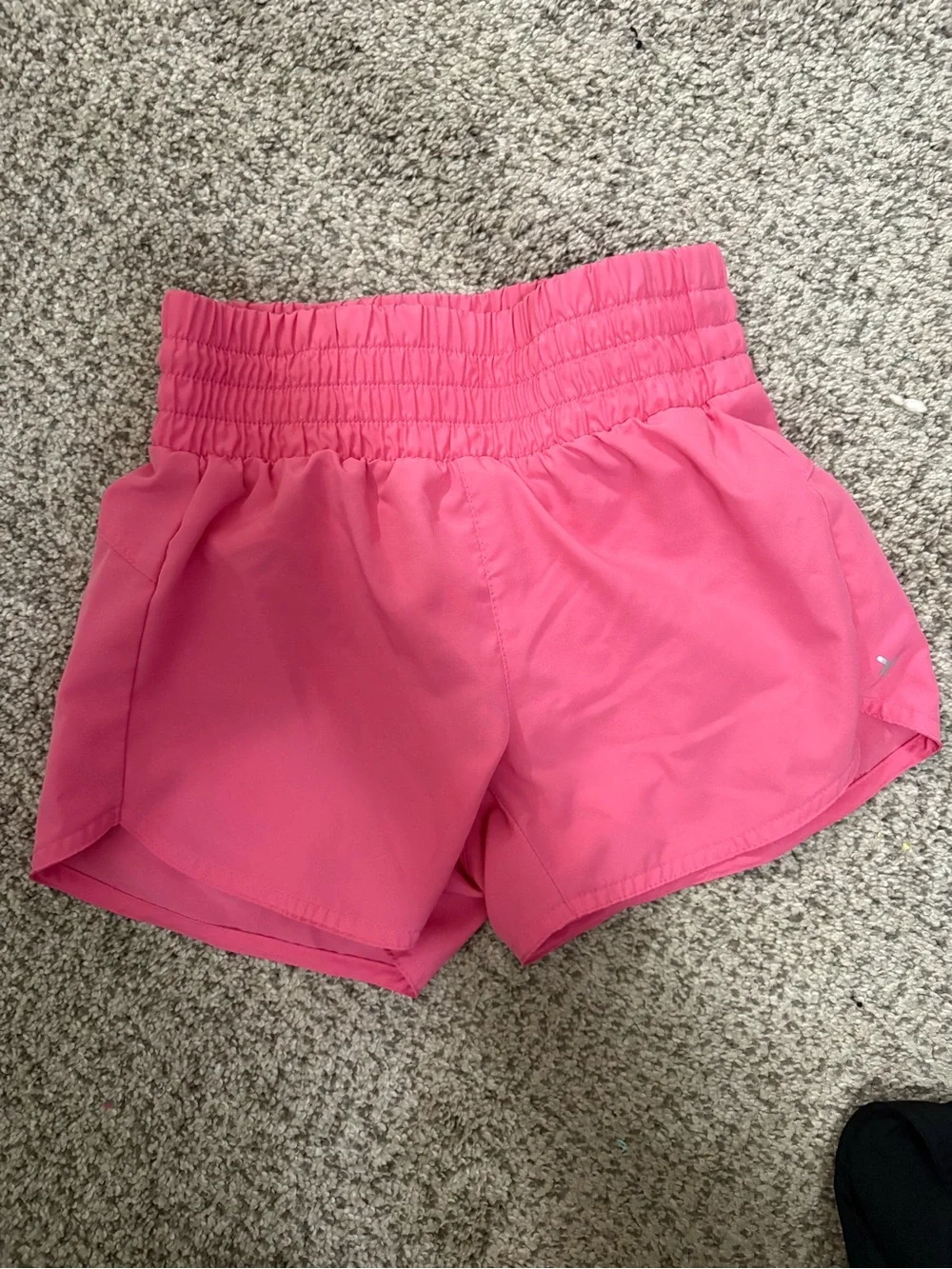Old Navy Active Go Dry Black and Pink Smocked Waist Athletic Shorts Pair